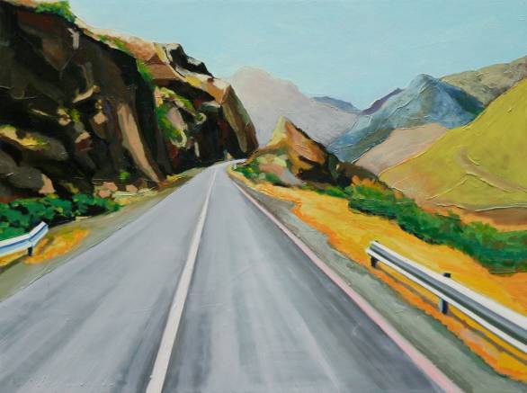 Oil paintings roads mountains landscapes #007