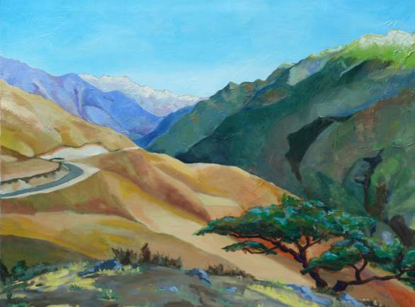 Oil paintings roads mountains landscapes 9.html