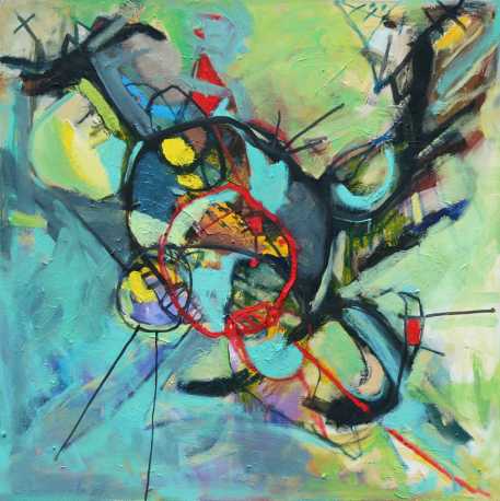 Pintura en oleo, cuadro  abstracto Cristian Valenzuela Montiglio #012