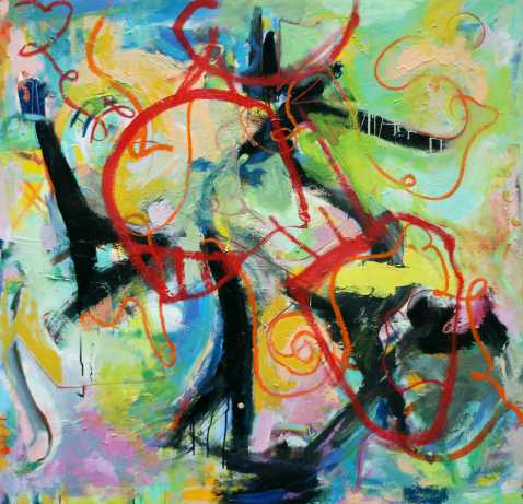Pintura en oleo, cuadro  abstracto Cristian Valenzuela Montiglio #011